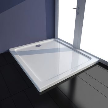Cădiță de duș dreptunghiulară din ABS, alb, 80 x 90 cm