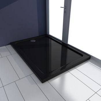 Cădiță de duș dreptunghiulară din ABS, negru, 70 x 100 cm