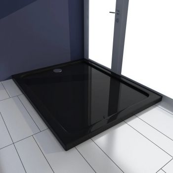 Cădiță de duș dreptunghiulară din ABS, negru, 80 x 100 cm