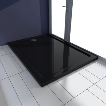 Cădiță de duș dreptunghiulară din ABS, negru, 80 x 110 cm