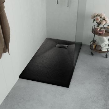 Cădiță de duș, negru, 90 x 80 cm, SMC