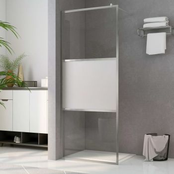 Paravan de duș walk-in, 140 x 195 cm, sticlă ESG semi-mată