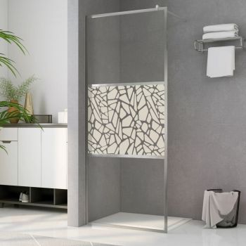 Paravan de duș walk-in, 100 x 195 cm, sticlă ESG, model piatră