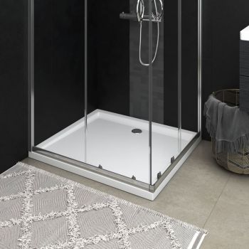 Cădiță de duș dreptunghiulară din ABS, alb, 80x90 cm