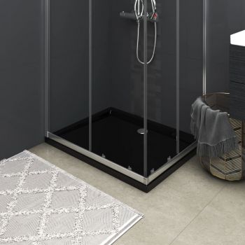 Cădiță de duș dreptunghiulară din ABS, neagră, 70x90 cm