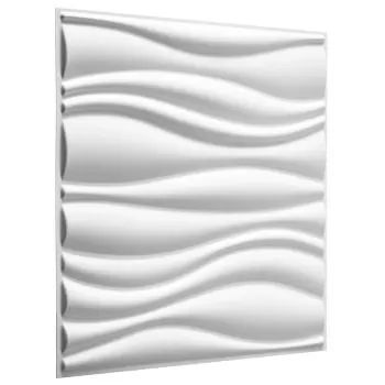 Lambriuri de perete 3D, alb, 50 cm