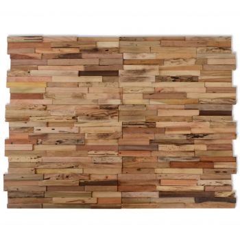 Panouri placare pereți, 10 buc., 1.03 m², lemn de tec reciclat