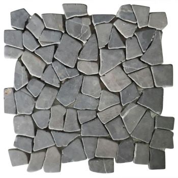 Plăci mozaic, 11 buc., negru, 1 m², marmură