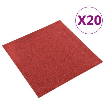 Plăci de pardoseală, 20 buc., roșu, 50 x 50 cm, 5 m²