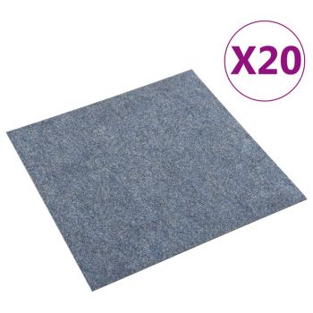 Dale mochetă pentru podea, 20 buc., albastru, 5 m²