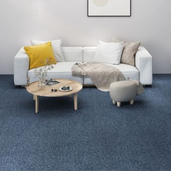 Dale mochetă pentru podea, 16 buc., albastru, 25x100 cm, 4 m²