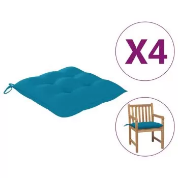 Set 4 bucati perne de scaun, albastru deschis, 50 x 50 x 7 cm