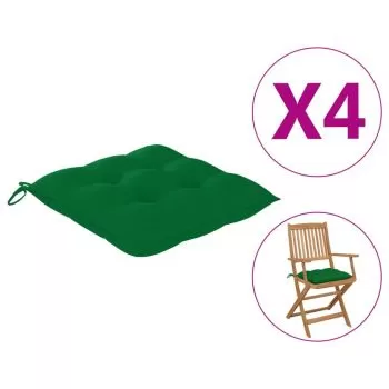 Set 4 bucati perne de scaun, verde, 40 x 40 x 7 cm
