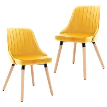 Set 2 bucati scaune de bucatarie, galben