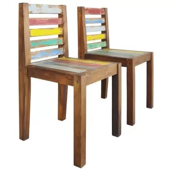 Set 2 bucati scaune de bucatarie, multicolor