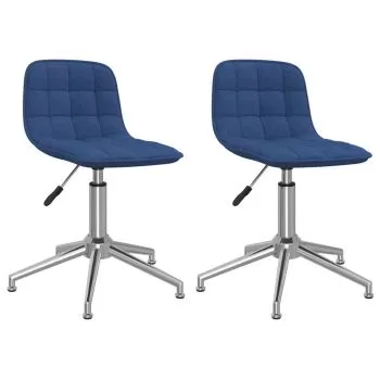 Set 2 bucati scaune de bucatarie pivotante, albastru