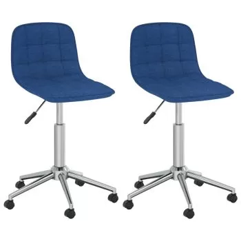 Set 2 bucati scaune de masa pivotante, albastru