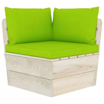 Set 3 bucati perne pentru canapea din paleti, verde deschis