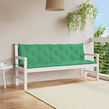  Pernă bancă de grădină, verde, 180x(50+50)x7cm, material oxford