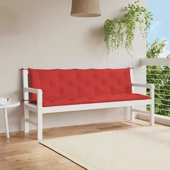  Pernă de bancă de grădină roșu 180x(50+50)x7 cm material oxford