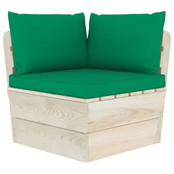  Perne pentru canapea din paleți, 3 buc., verde, textil
