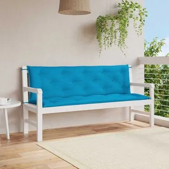  Pernă de bancă albastru deschis 150x(50+50)x7cm material oxford
