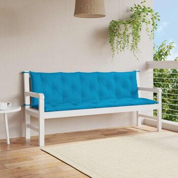  Pernă de bancă albastru deschis 180x(50+50)x7cm material oxford