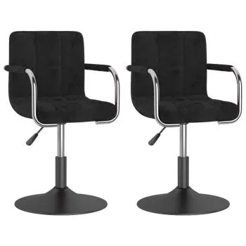 Set 2 bucati scaune de bucatarie pivotante, negru