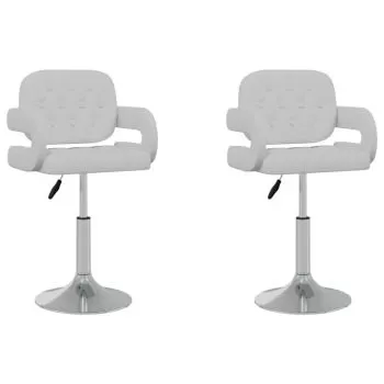 Set 2 bucati scaune de bucatarie pivotante, alb