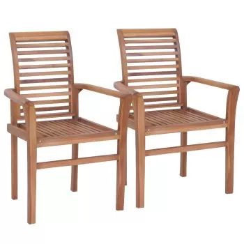 Set 2 bucati scaune de bucatarie stivuibile, maro, 62 x 56.5 x 94 cm
