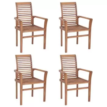 Set 4 bucati scaune de bucatarie stivuibile, maro, 62 x 56.5 x 94 cm