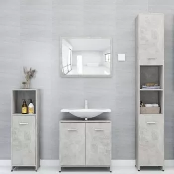 Set mobilier baie, gri beton