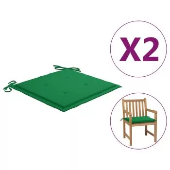 Set 2 bucati perne scaun de gradina, verde, 50 x 50 x 3 cm