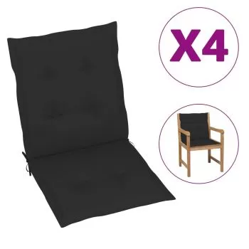 Set 4 bucati perne scaun de gradina, negru, 100 x 50 x 3 cm