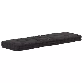 Perna podea canapea din paleti, negru, 120 x 40 x 7 cm