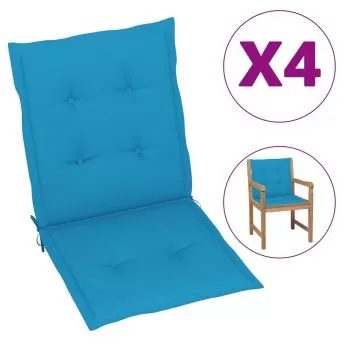 Set 4 bucati perne scaun de gradina, albastru, 100 x 50 x 3 cm