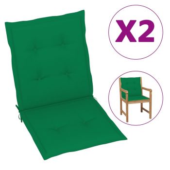 Perne scaun de grădină, 2 buc., verde, 100x50x3 cm