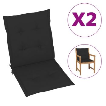 Perne scaun de grădină, 2 buc., negru, 100x50x3 cm