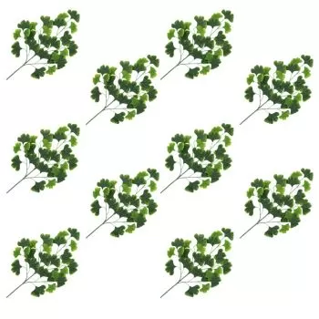 Set 10 bucati frunze artificiale ginko, verde