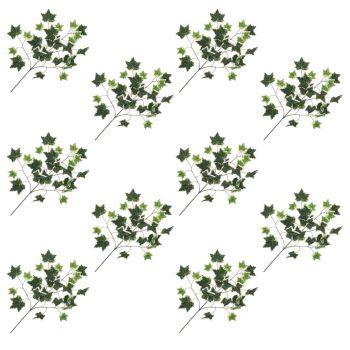 Frunze artificiale de iederă, 10 buc., verde și alb, 70 cm