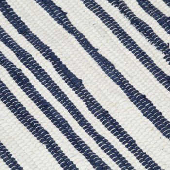 Covor Chindi tesut manual, albastru, 160 x 230 cm