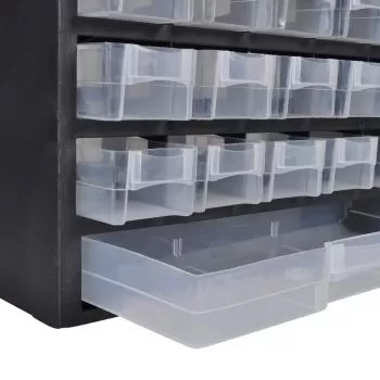 Dulap pentru unelte cu 41 sertare din plastic, negru