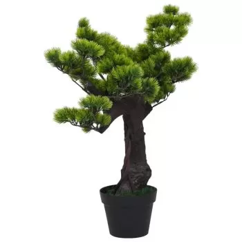 Bonsai Pinus artificial cu ghiveci, verde inchis, 70 cm