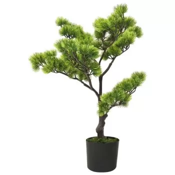 Bonsai Pinus artificial cu ghiveci, verde inchis, 60 cm