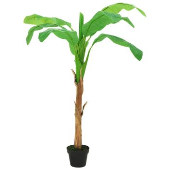 Bananier artificial cu ghiveci, verde, 165 cm
