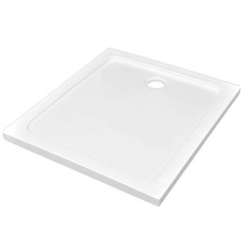 Cădiță de duș dreptunghiulară din ABS, alb, 80 x 90 cm