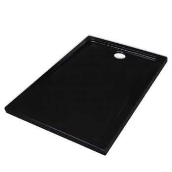Cădiță de duș dreptunghiulară din ABS, negru, 70 x 100 cm