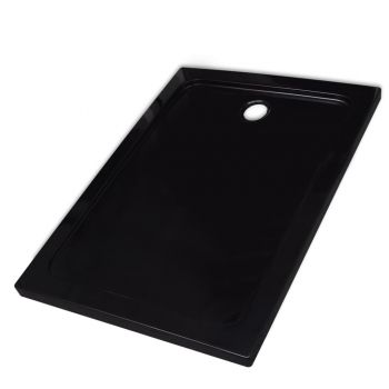 Cădiță de duș dreptunghiulară din ABS, negru, 80 x 110 cm
