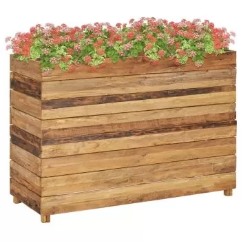  Strat înălțat, 100x40x72 cm, lemn de tec reciclat și oțel