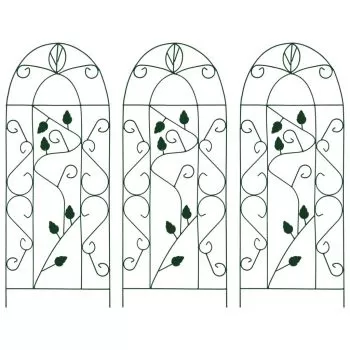  Suporturi plante cățărătoare, 3 buc., negru, 40 x 100 cm, fier  